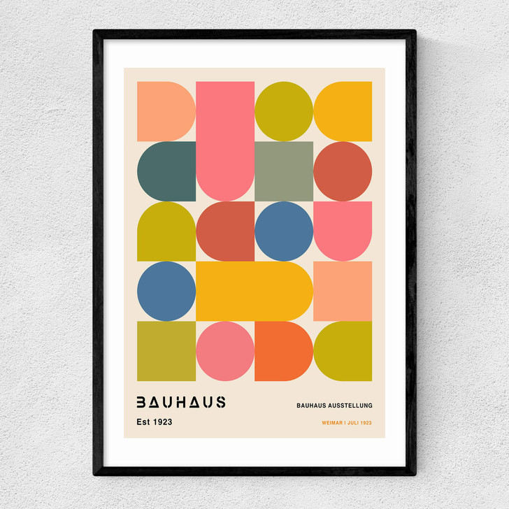 Bauhaus Shapes Narrow Black Frame