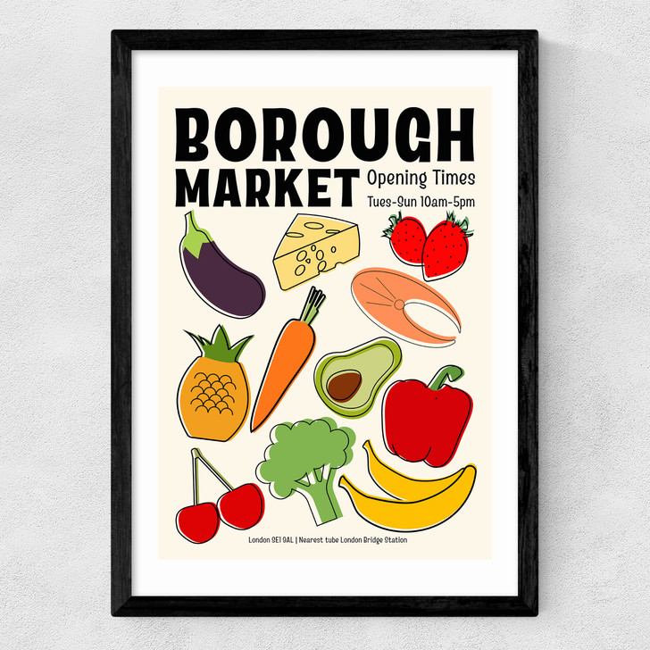 Borough Market by Luxe Poster Co Medium Black Frame Borough Market by Luxe Poster Co Medium Black Frame