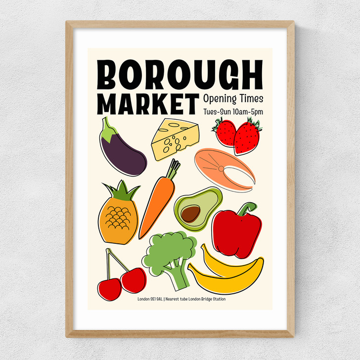 Borough Market by Luxe Poster Co Narrow Oak Frame Borough Market by Luxe Poster Co Narrow Oak Frame