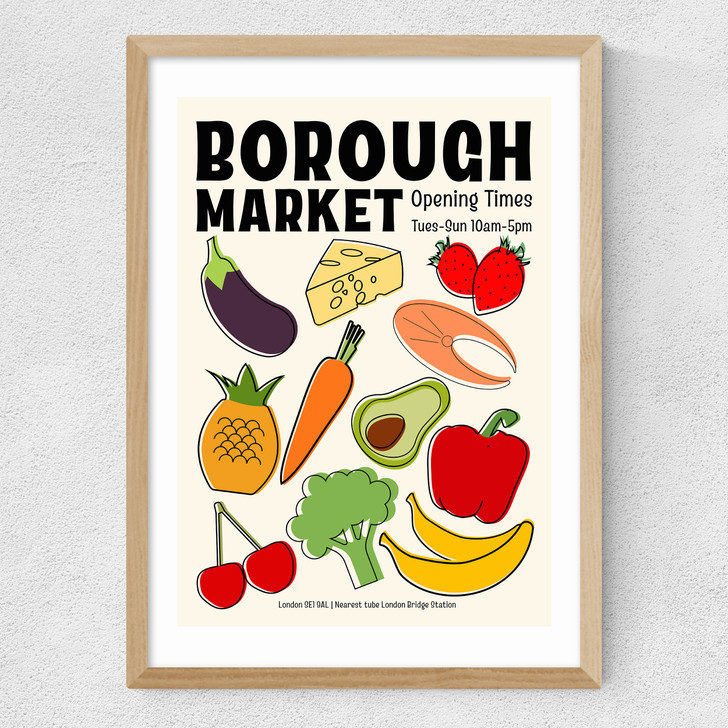 Borough Market by Luxe Poster Co Medium Oak Frame Borough Market by Luxe Poster Co Medium Oak Frame