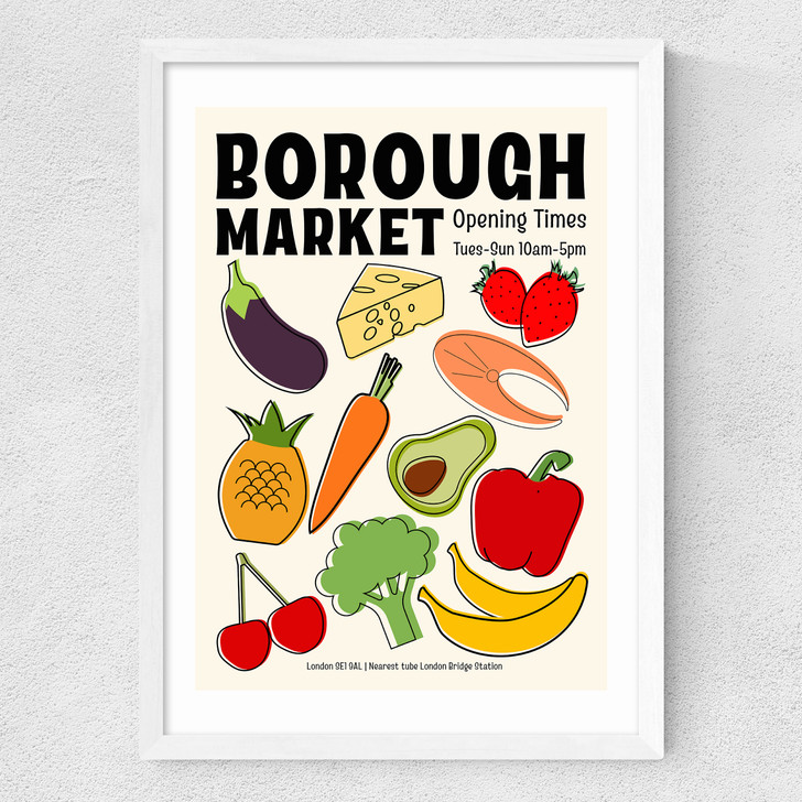 Borough Market by Luxe Poster Co Medium White Frame Borough Market by Luxe Poster Co Medium White Frame