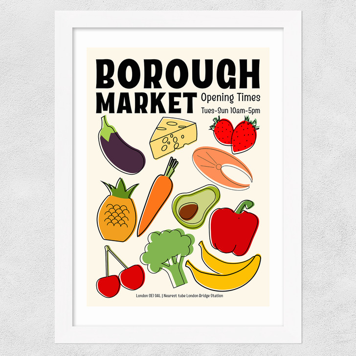 Borough Market by Luxe Poster Co Wide White Frame Borough Market by Luxe Poster Co Wide White Frame