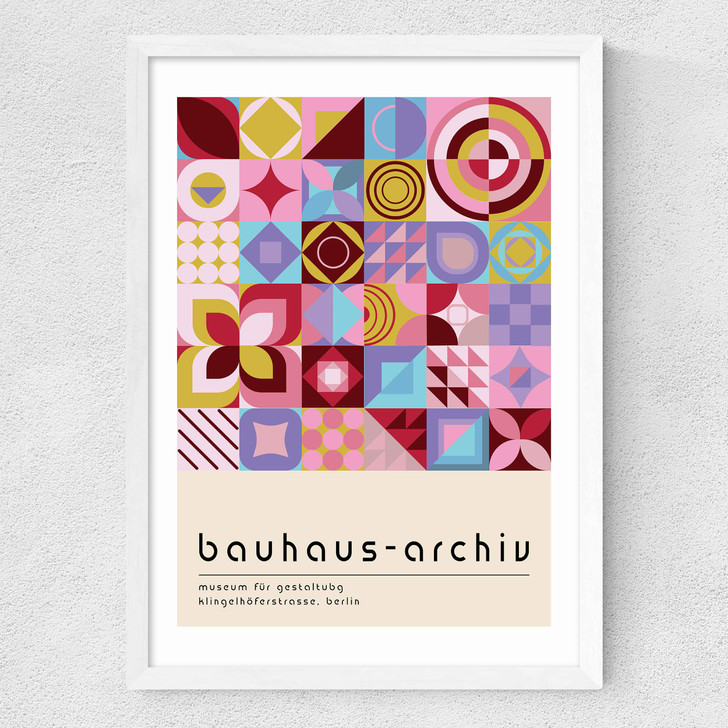 Geoetric Mosaic Medium White Frame