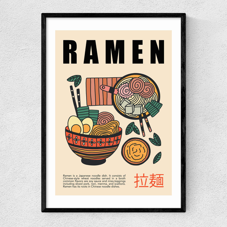 Japanese Ramen Narrow Black Frame