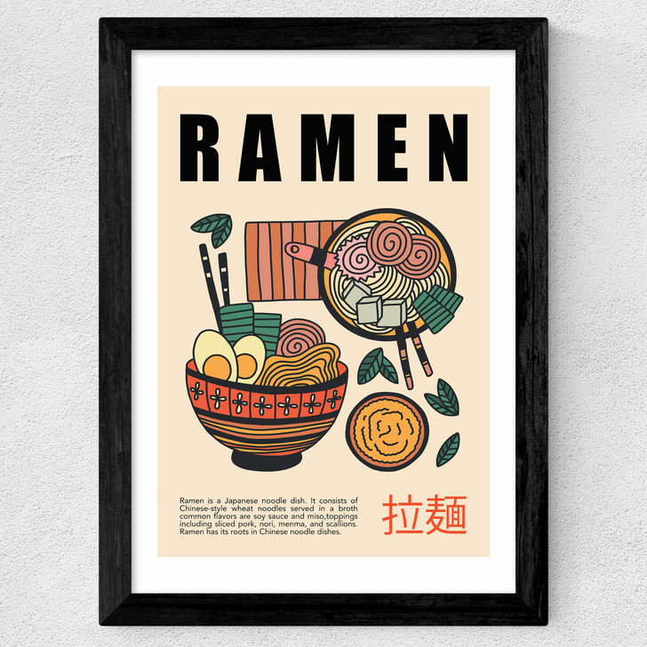 Japanese Ramen Wide Black Frame