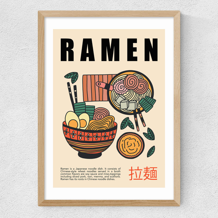Japanese Ramen Medium Oak Frame