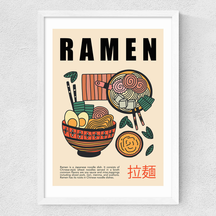 Japanese Ramen Medium White Frame
