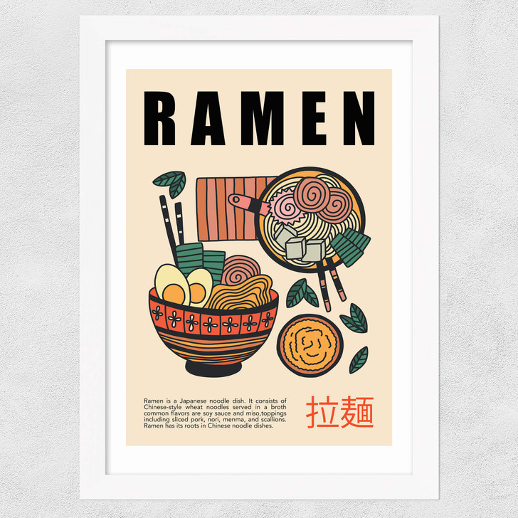 Japanese Ramen Wide White Frame