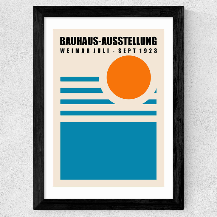 Mid Century Bauhaus Wide Black Frame