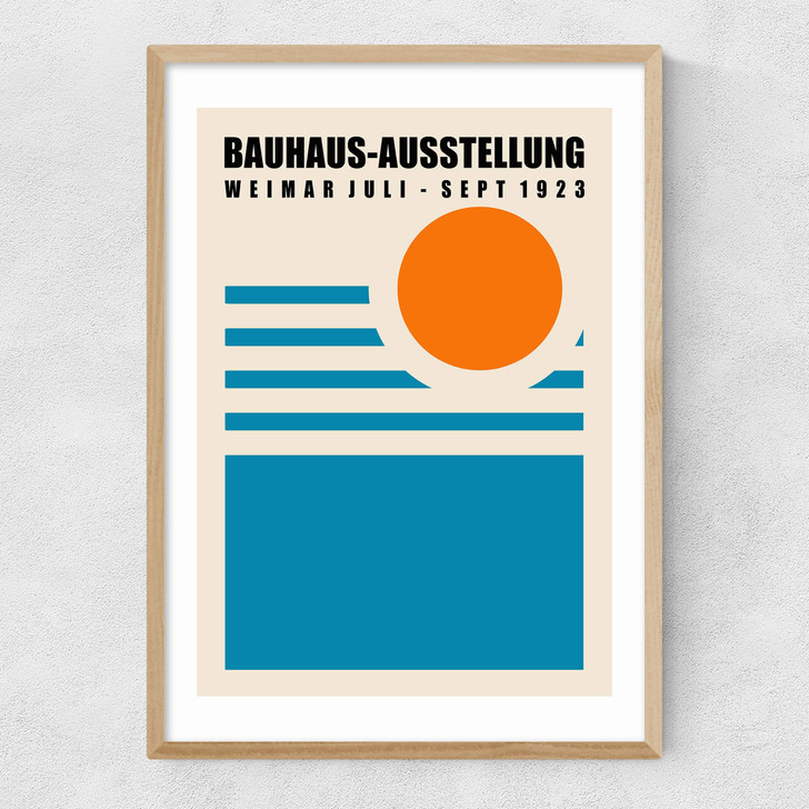 Mid Century Bauhaus Narrow Oak Frame