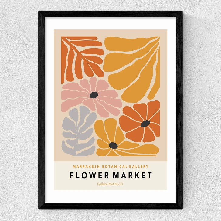 Flower Market Marrakesh Medium Black Frame