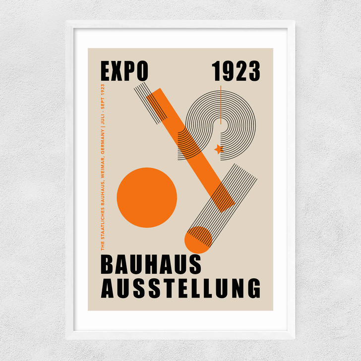 Orange Bauhaus Narrow White Frame