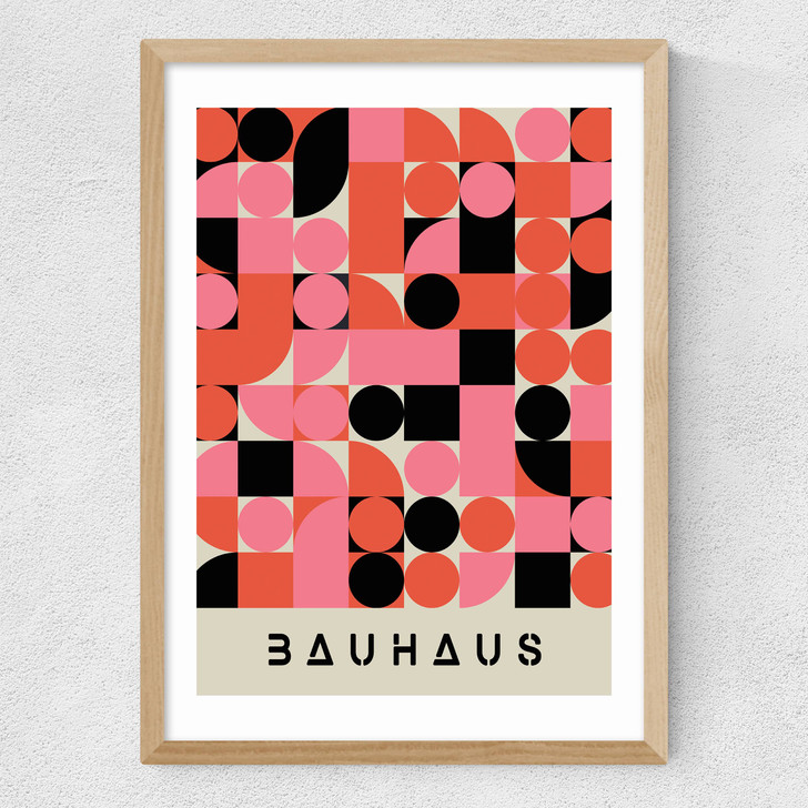 Pink And Oak Bauhaus Medium Oak Frame Pink And Oak Bauhaus Medium Oak Frame