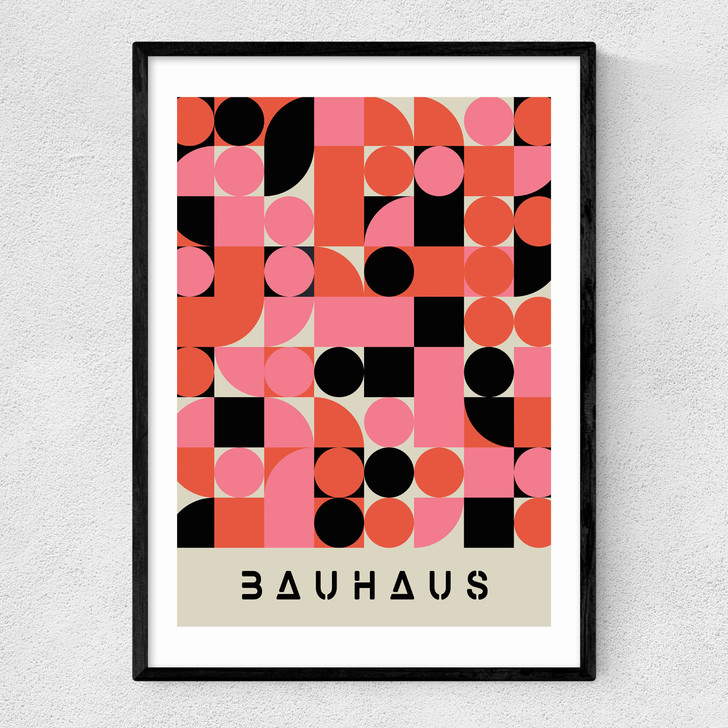 Pink And Black Bauhaus Narrow Black Frame