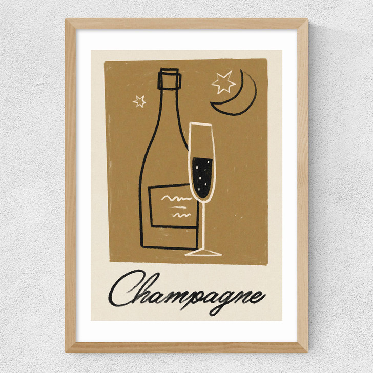 Champagne by Telegramme Paper Co Medium Oak Frame Champagne by Telegramme Paper Co Medium Oak Frame