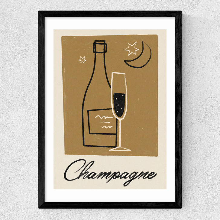 Champagne by Telegramme Paper Co Medium Black Frame