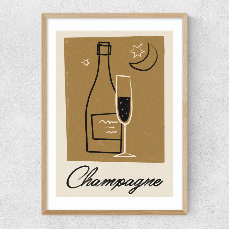 Champagne by Telegramme Paper Co Narrow Oak Frame