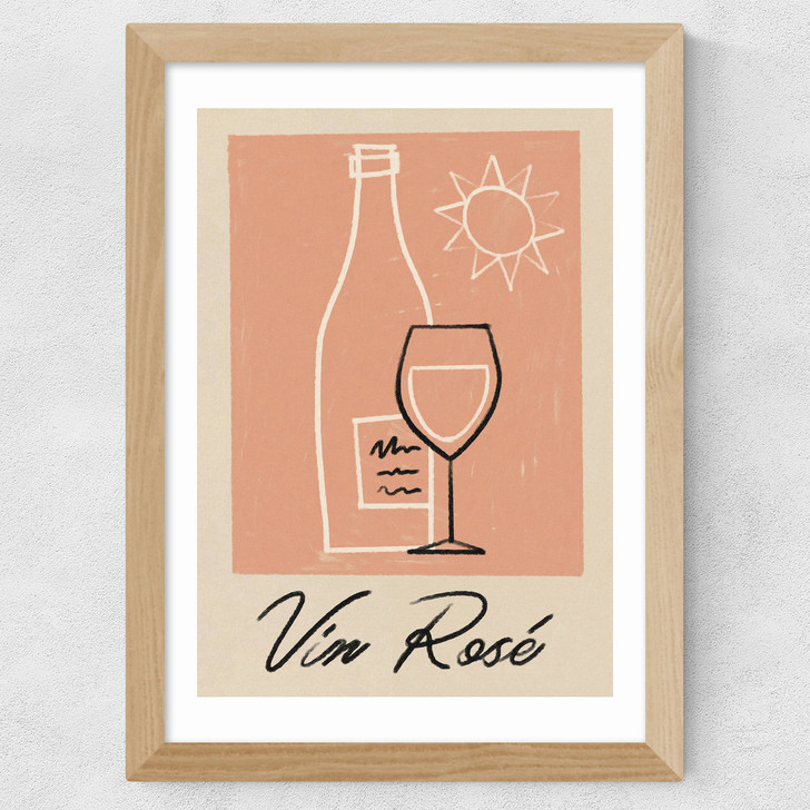 Vin Rose Wide Oak Frame