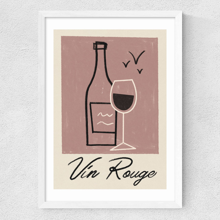 Vin Rouge Medium White Frame Vin Rouge Medium White Frame