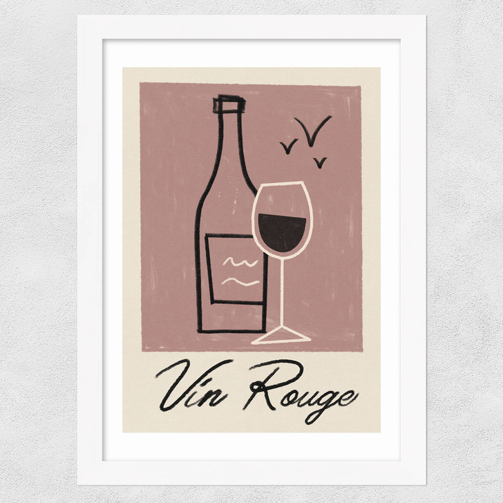 Vin Rouge Wide White Frame