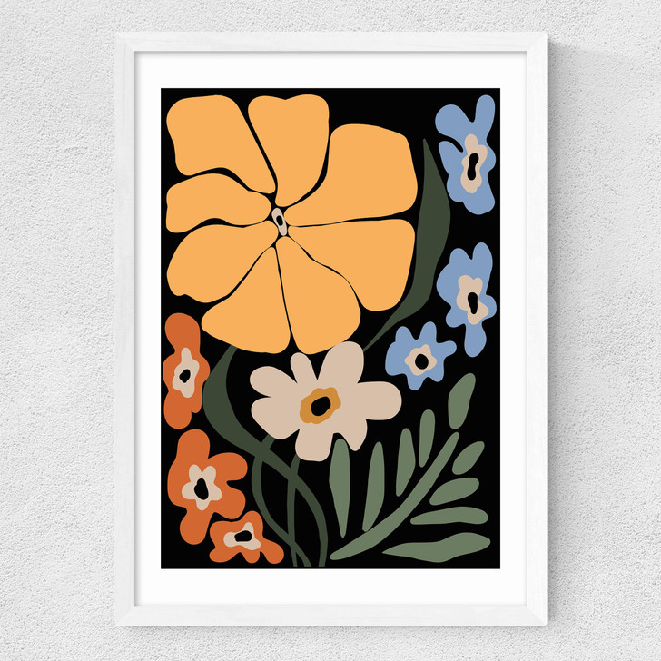 Blooming Big Floral Night Medium White Frame Blooming Big Floral Night Medium White Frame