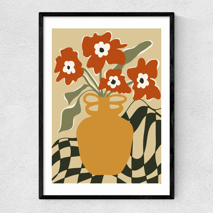 Retro Checkered Flower Pot