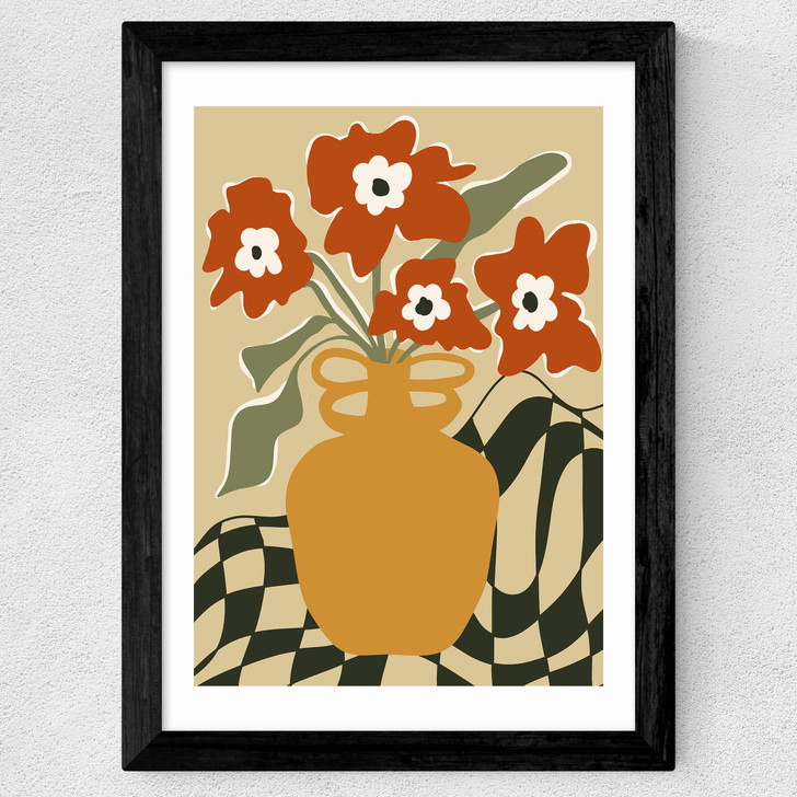 Retro Checkered Flower Pot