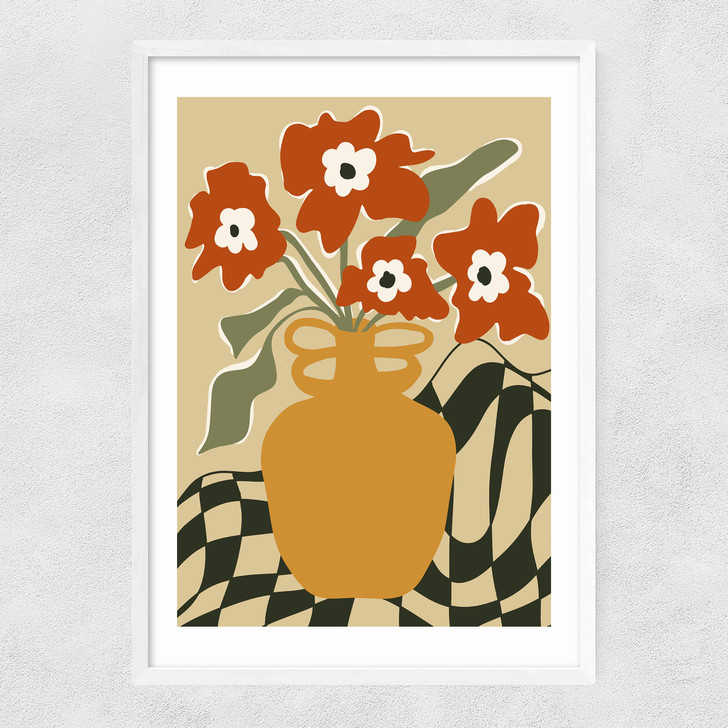 Retro Checkered Flower Pot