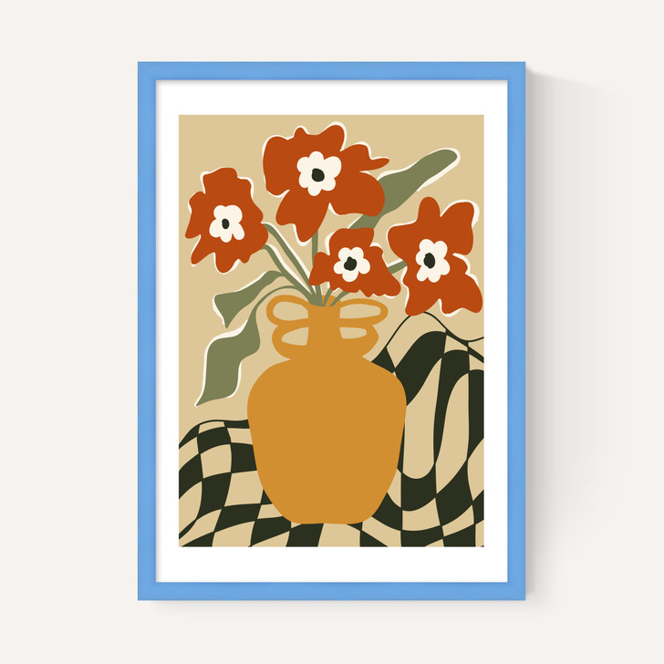 Retro Checkered Flower Pot