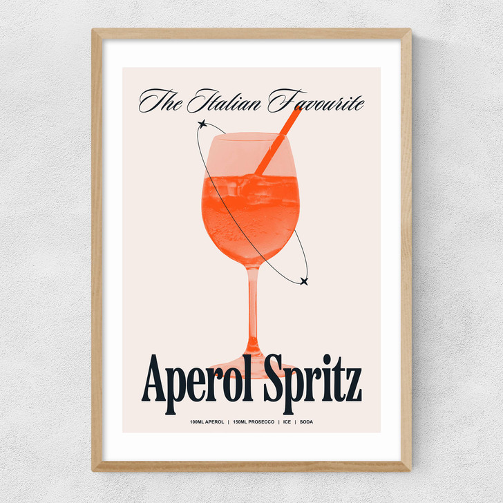 Aperol by HollieGraphik Narrow Oak Frame Aperol by HollieGraphik Narrow Oak Frame