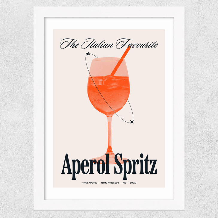 Aperol by HollieGraphik Wide White Frame Aperol by HollieGraphik Wide White Frame