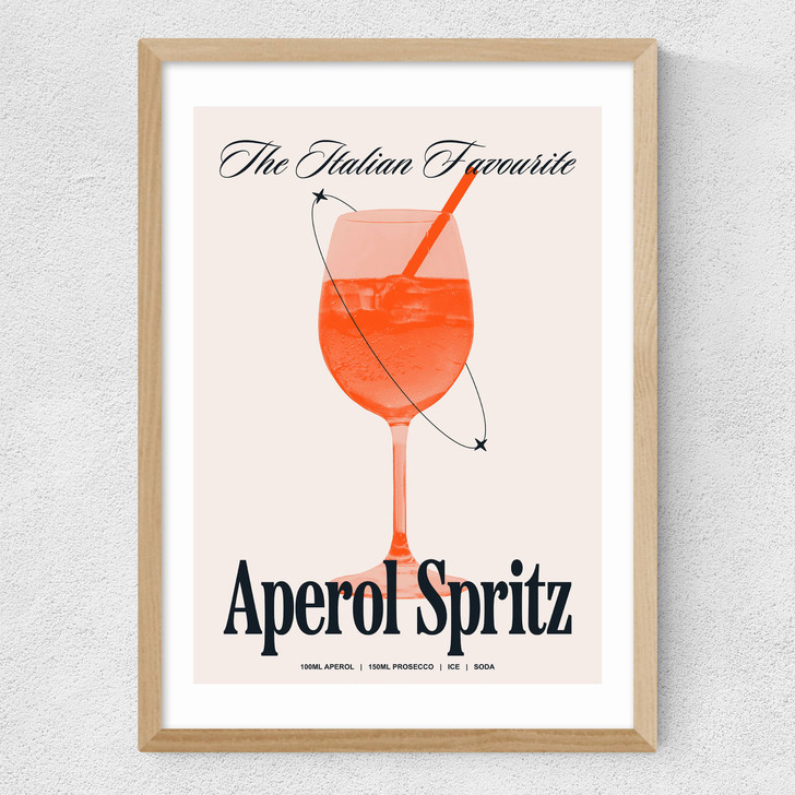 Aperol by HollieGraphik Medium Oak Frame