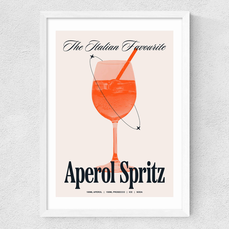 Aperol by HollieGraphik Medium White Frame