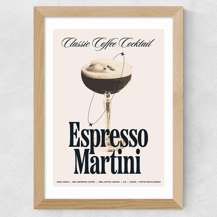 Espresso Martini by HollieGraphik Wide Oak Frame Espresso Martini by HollieGraphik Wide Oak Frame