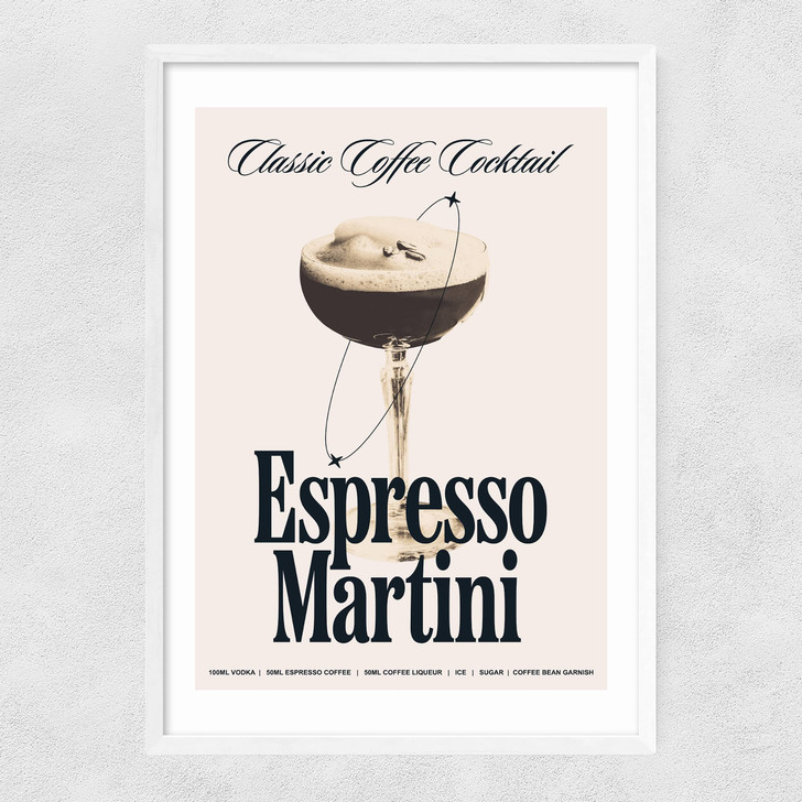 Espresso Martini by HollieGraphik Narrow White Frame