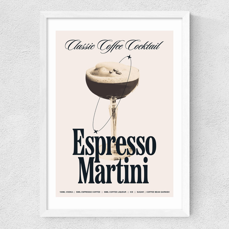 Espresso Martini by HollieGraphik Medium White Frame