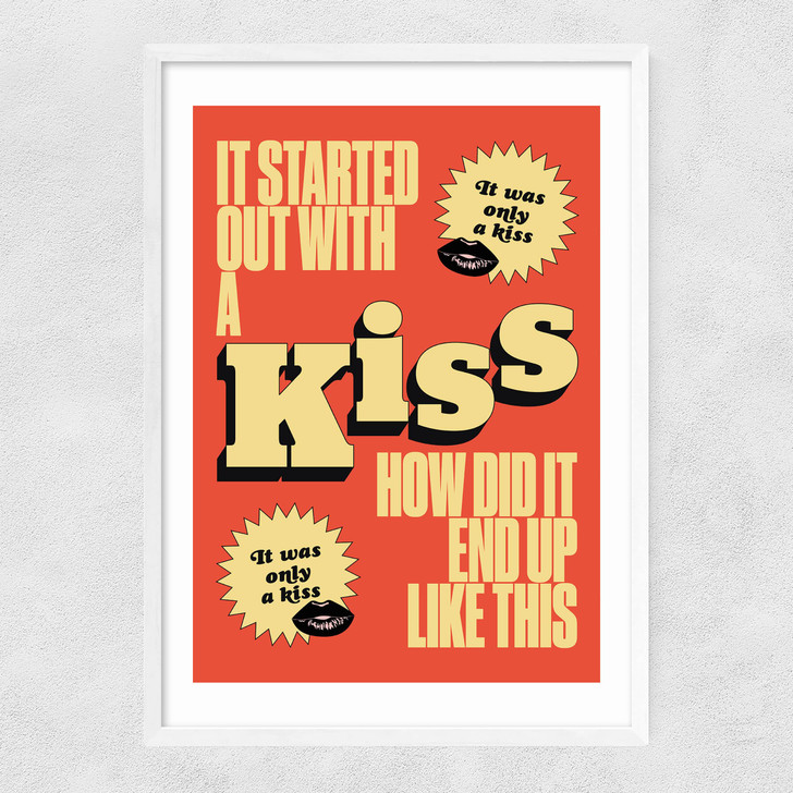 Kiss by HollieGraphik Narrow White Frame