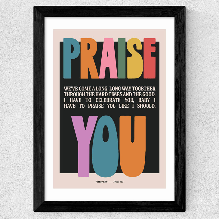 Praise Wide Black Frame Praise Wide Black Frame