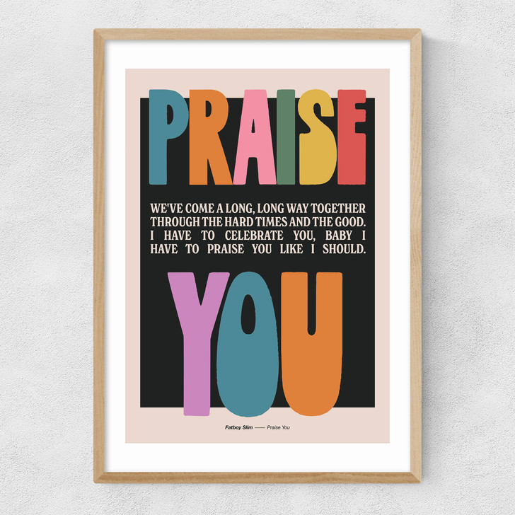 Praise Narrow Oak Frame Praise Narrow Oak Frame