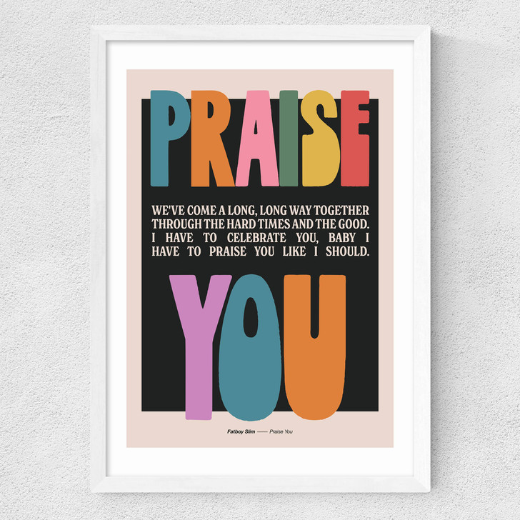Praise Medium White Frame Praise Medium White Frame
