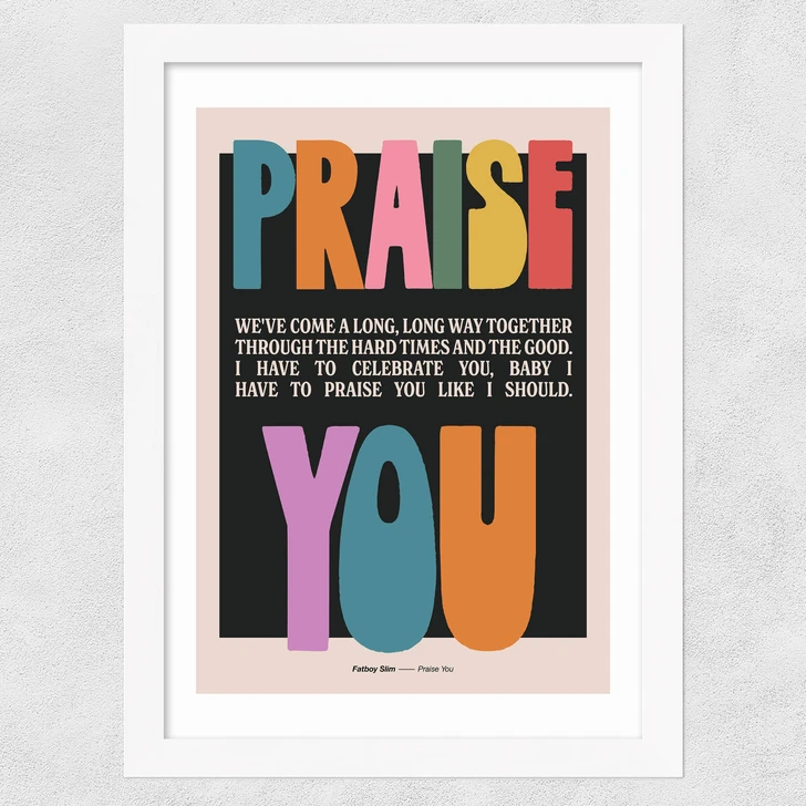 Praise Wide White Frame