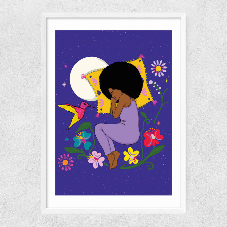 Dreamtime Moonlight Narrow White Frame Dreamtime Moonlight Narrow White Frame