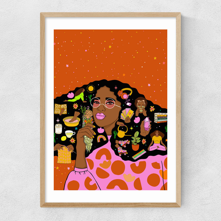 Self Care Rituals Narrow Oak Frame Self Care Rituals Narrow Oak Frame