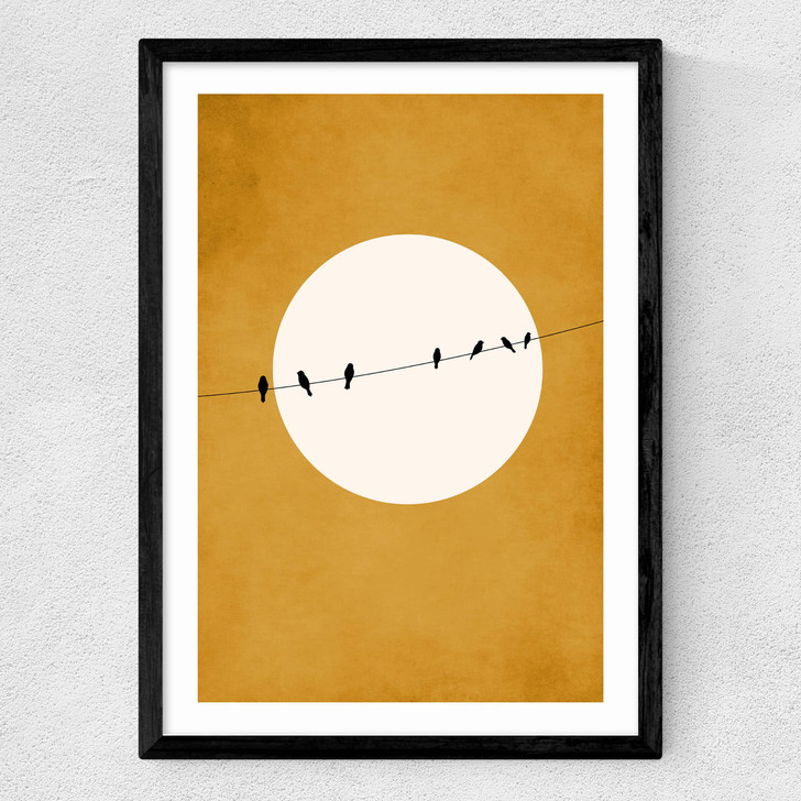 Chirping And Chilling (At Night) Medium Black Frame