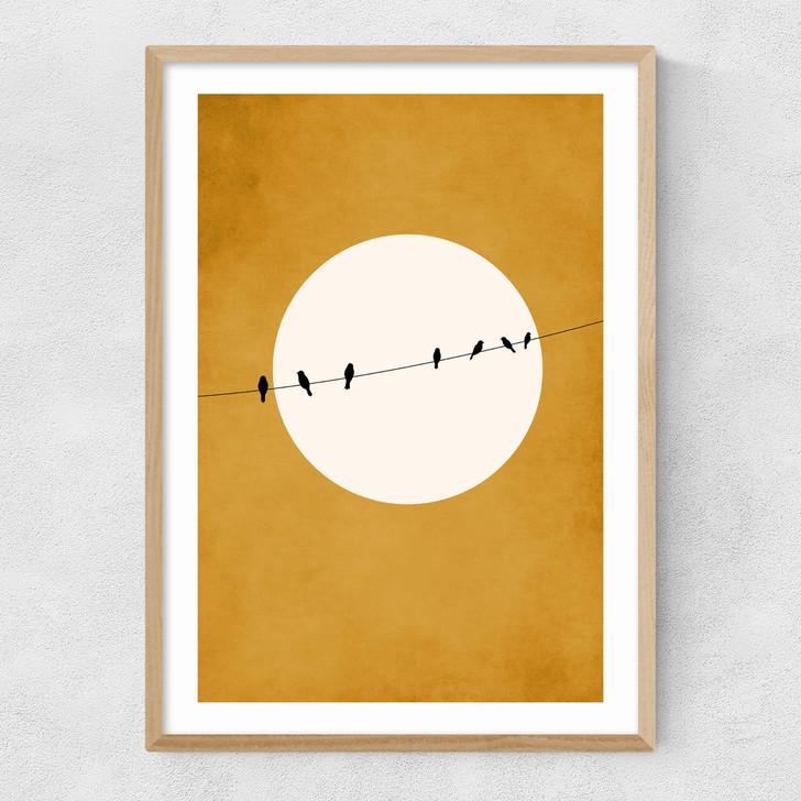 Chirping And Chilling (At Night) Narrow Oak Frame