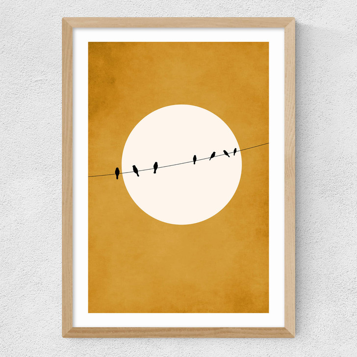 Chirping And Chilling (At Night) Medium Oak Frame