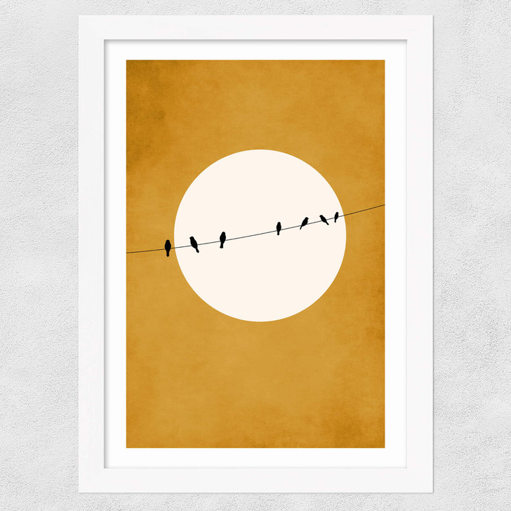 Chirping And Chilling (At Night) Wide White Frame