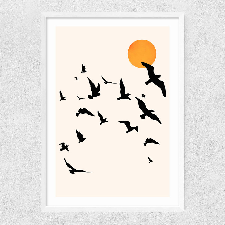 Up And Away Narrow White Frame