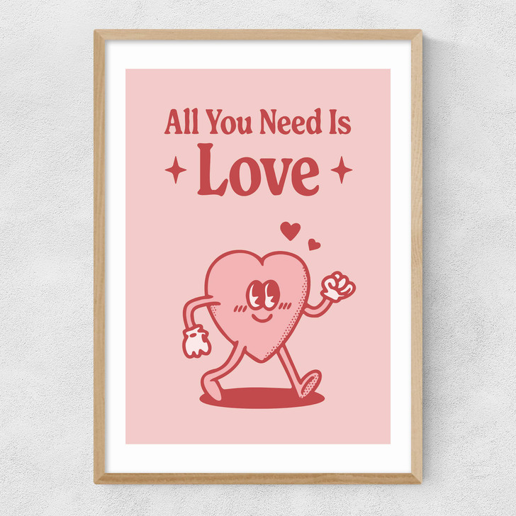 All You Need Is Love by Magnus Myhre Narrow Oak Frame