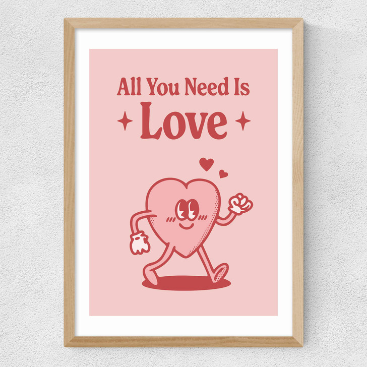 All You Need Is Love by Magnus Myhre Medium Oak Frame